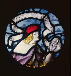Medallón del profeta Daniel, siglo XV (vidriera)
